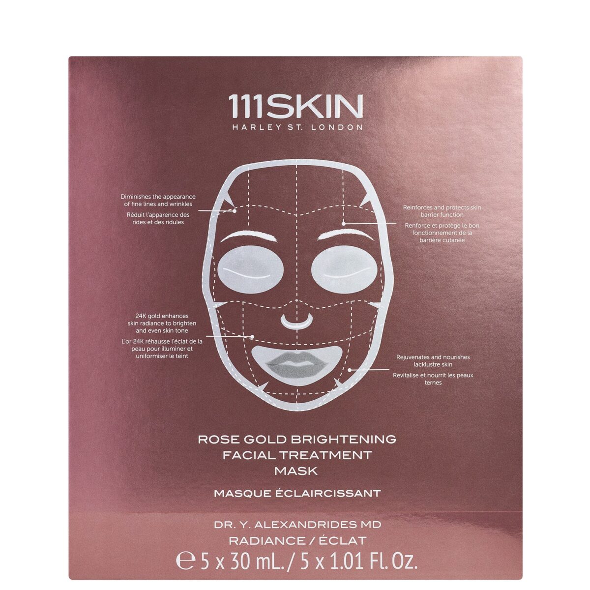 111SKIN Rose Gold Brightening Facial Treatment Mask (Various Options) - 5 x 30ml