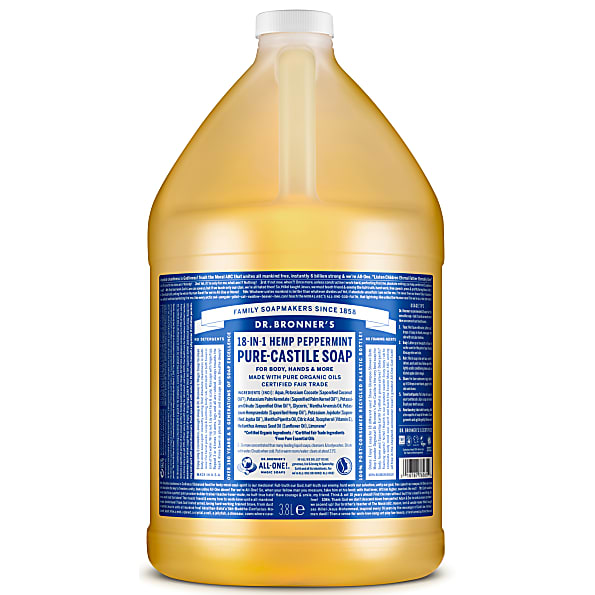 Dr. Bronner's Peppermint Castile Liquid Soap - 3.8L