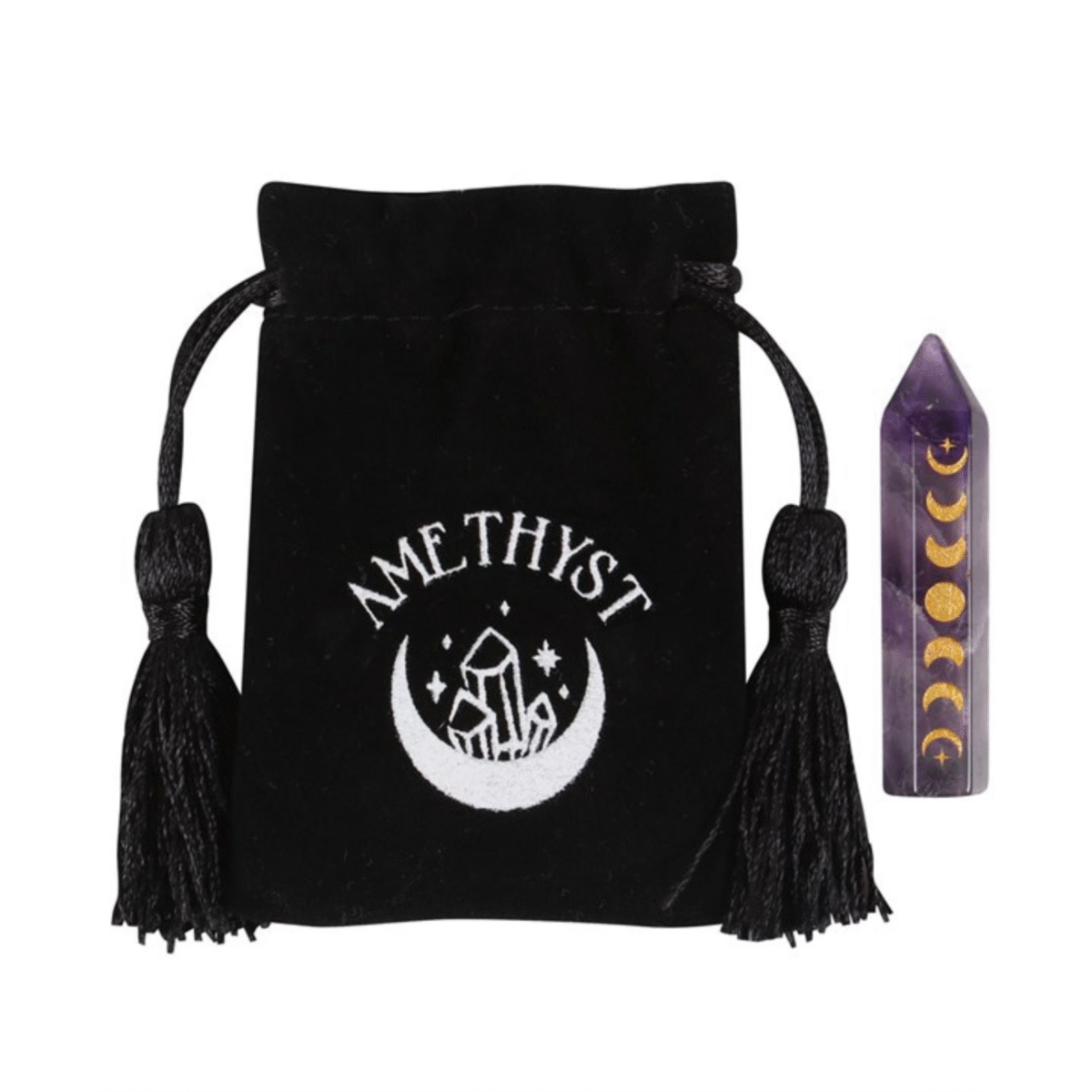 Amethyst Moon Phase Crystal Point Gift Set
