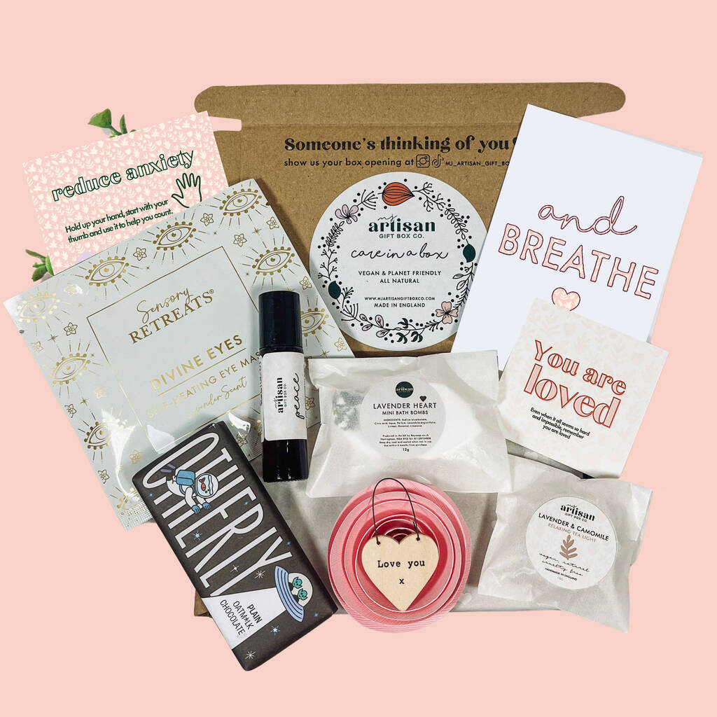 Anti Anxiety Gift Care Package For Her - Vegan, Pink