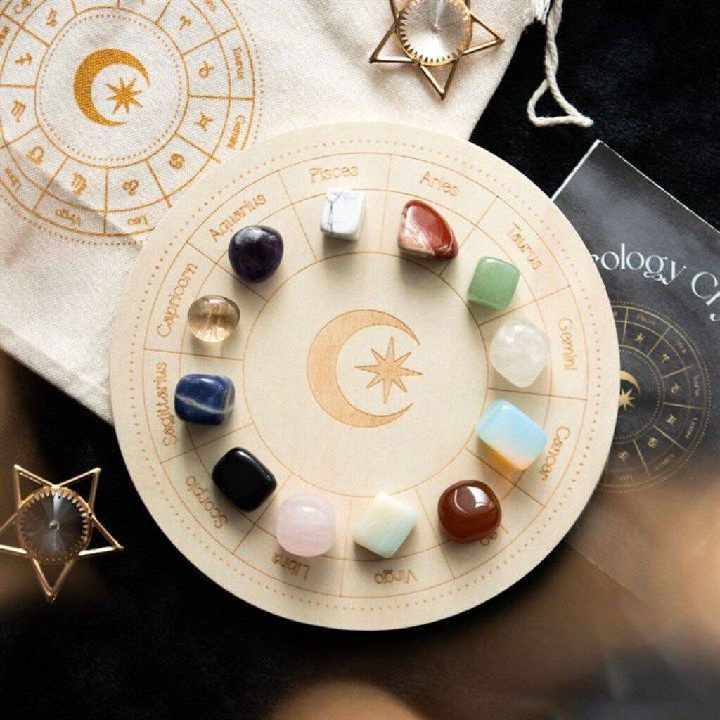 Astrology Wheel Crystal Grid Gift Set