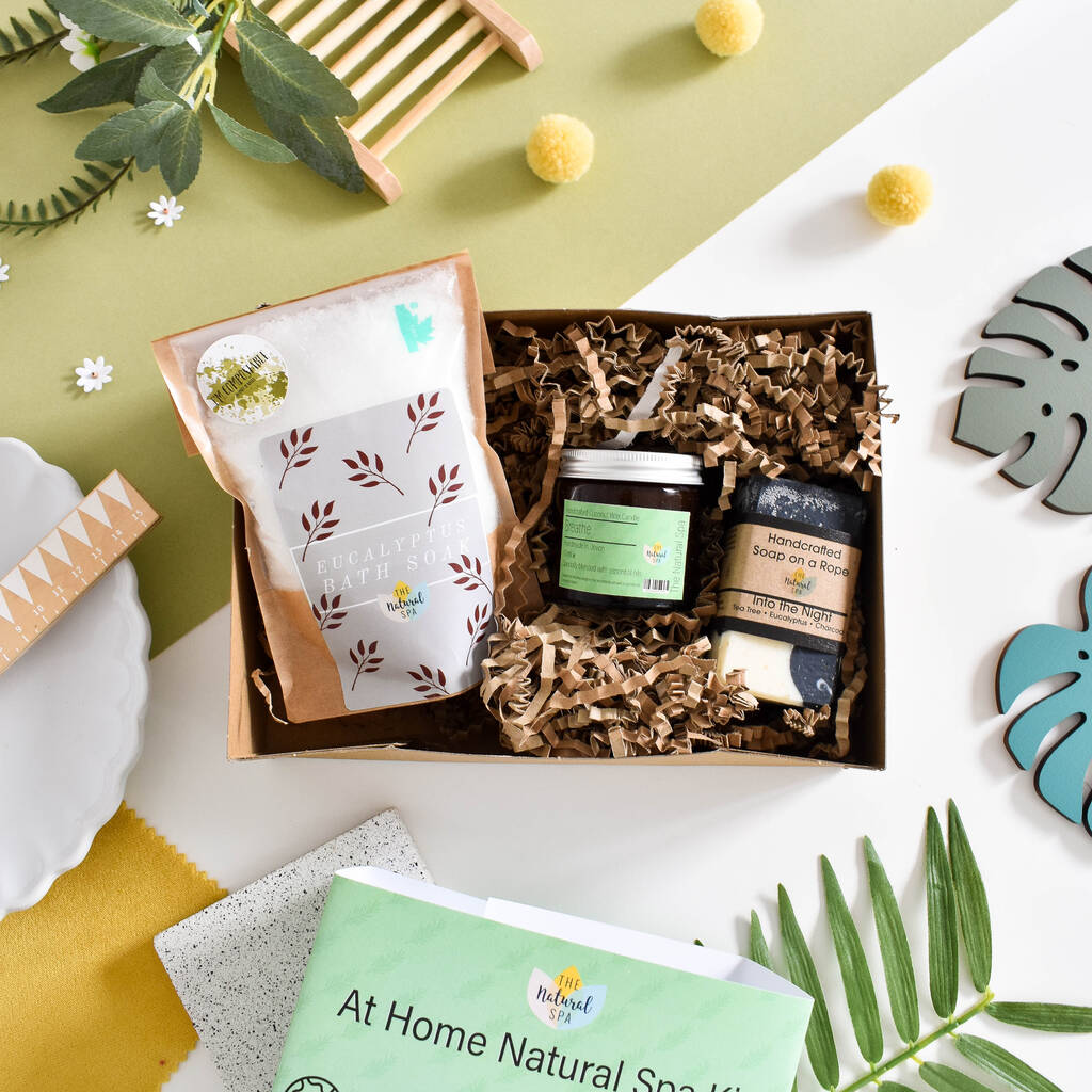 At Home Natural Spa Gift Sets Candle, Bath And Body