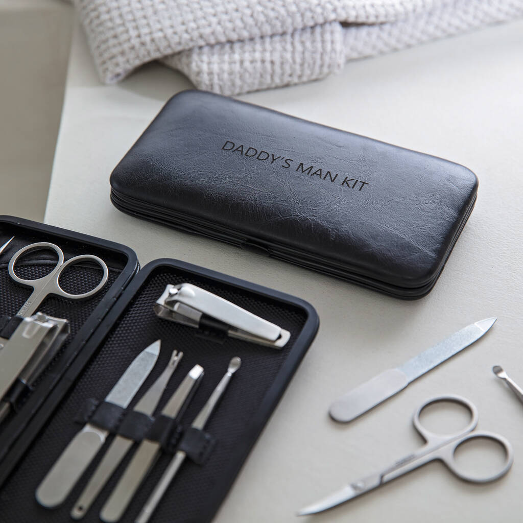 'Daddy's Man Kit' Mens Manicure Kit, Grey