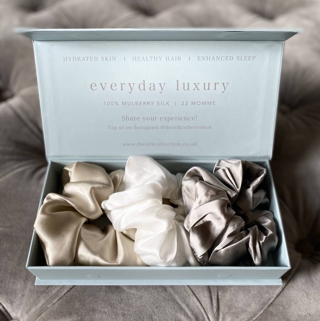 Anti Breakage Large Silk Scrunchies Gift Set For Her