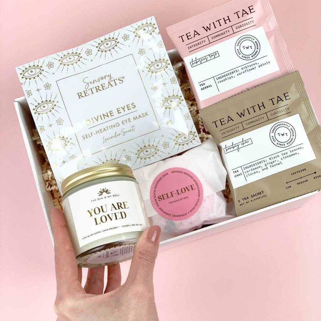 Time For You Self Care Gift Box For Her Self Love Relaxation And Wellness Gift, Beige/Pink