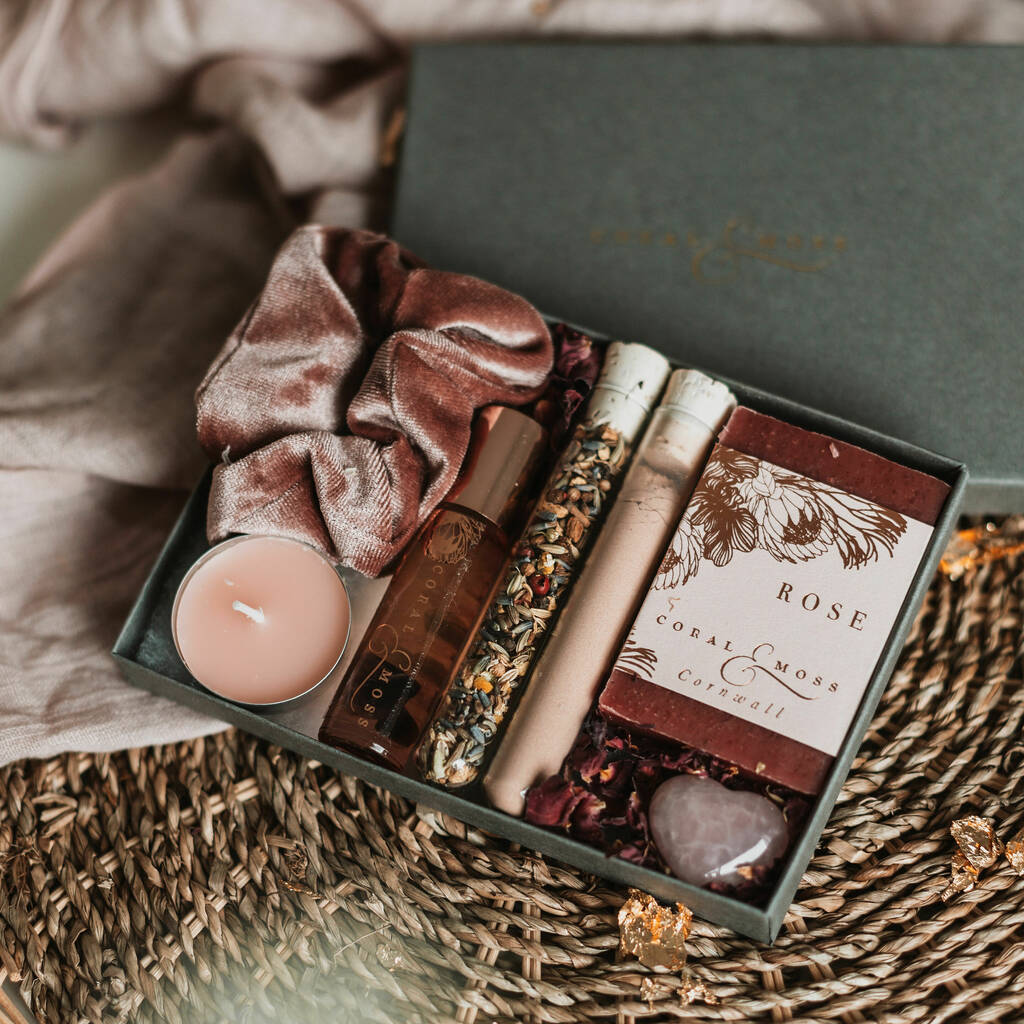 'Mindfulness Ritual' Self Care Letterbox Gift Set, Green/Pink