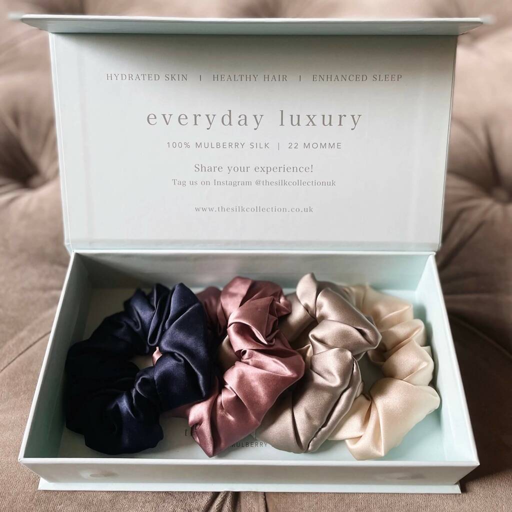Anti Kink And Breakage Luxury Silk Scrunchie Gift Set