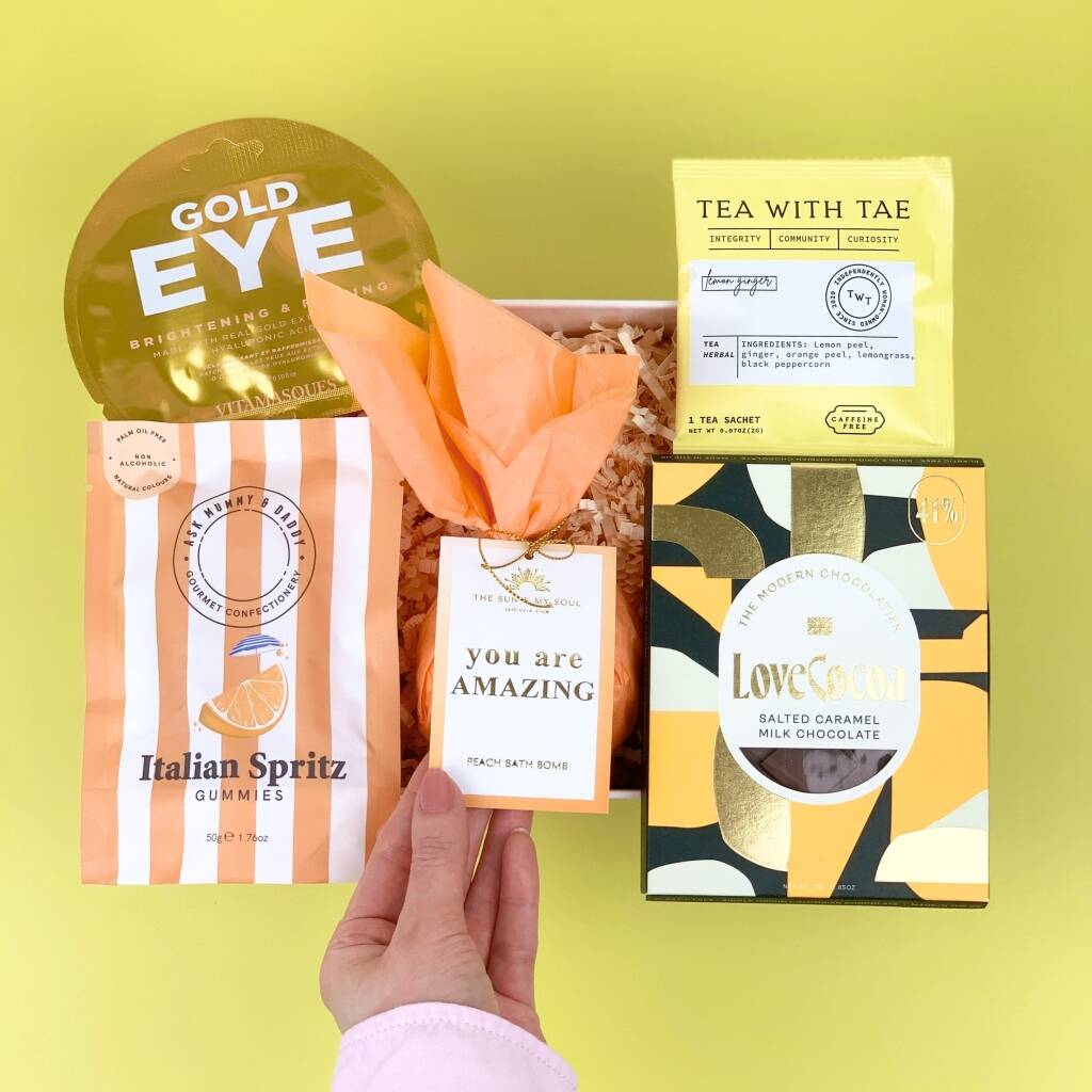 You Are Amazing Gift Box A Thoughtful And Uplifting Treat For Her Him Congratulations Thank You Gift, Orange/Yellow