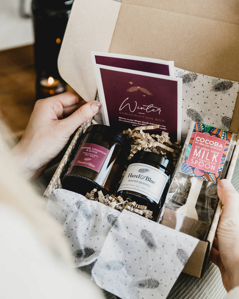 Soy Candle Subscription Box Gift, Natural