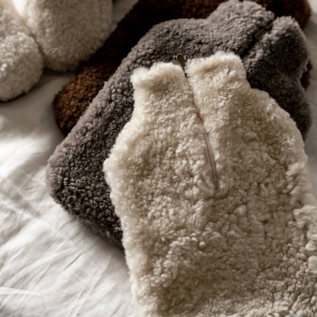 Sheepskin Hot Water Bottle In Assorted Colours