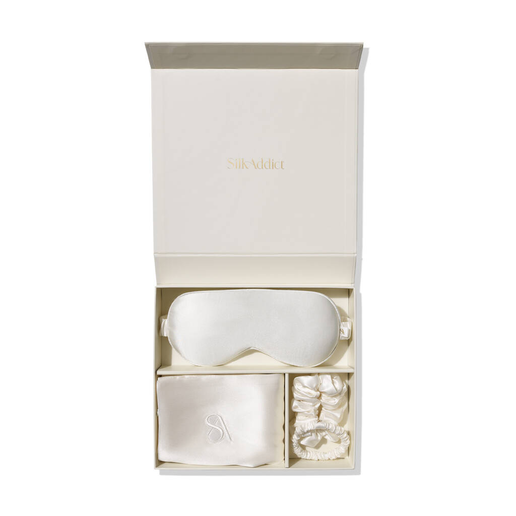 Silk Addict 100% Mulberry Silk Ivoy Gift Set, Ivory
