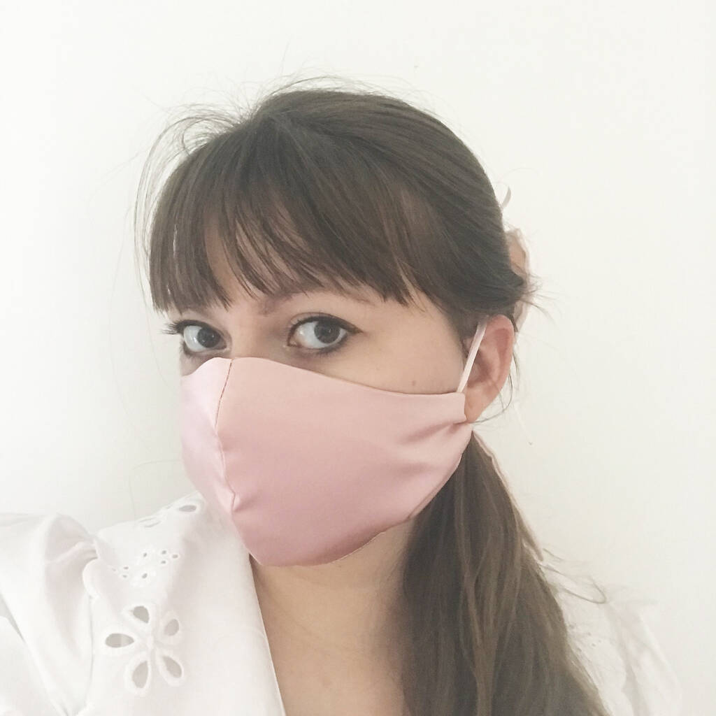 Silk Face Mask With Ribbon Ties Multiple Colours