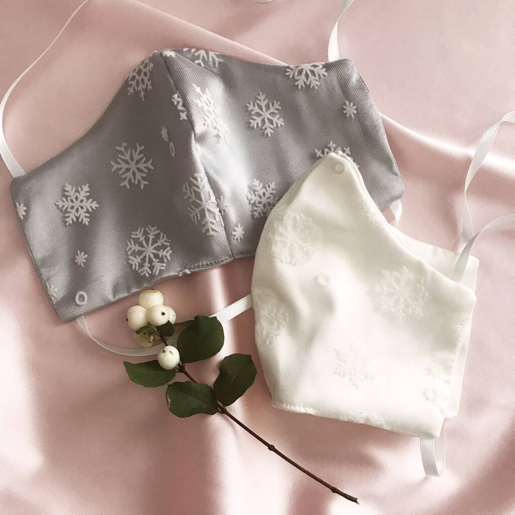 Snowflake Tulle Silk Face Mask
