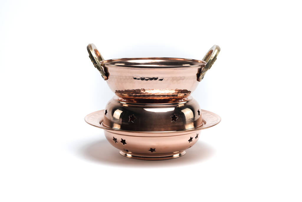 Solid Copper Massage Oil Warmer Pot Set - Spa Tool