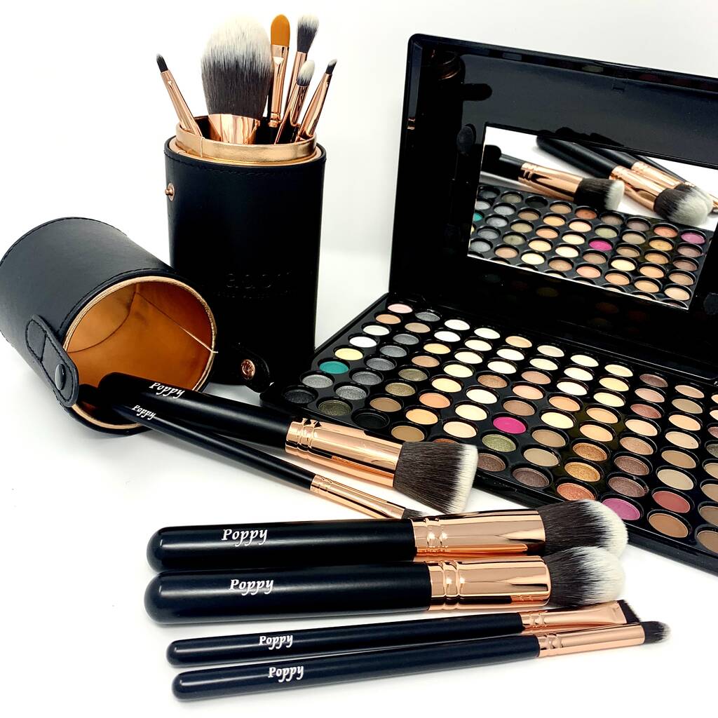 The Complete Set Personalised Makeup Brushes, Black
