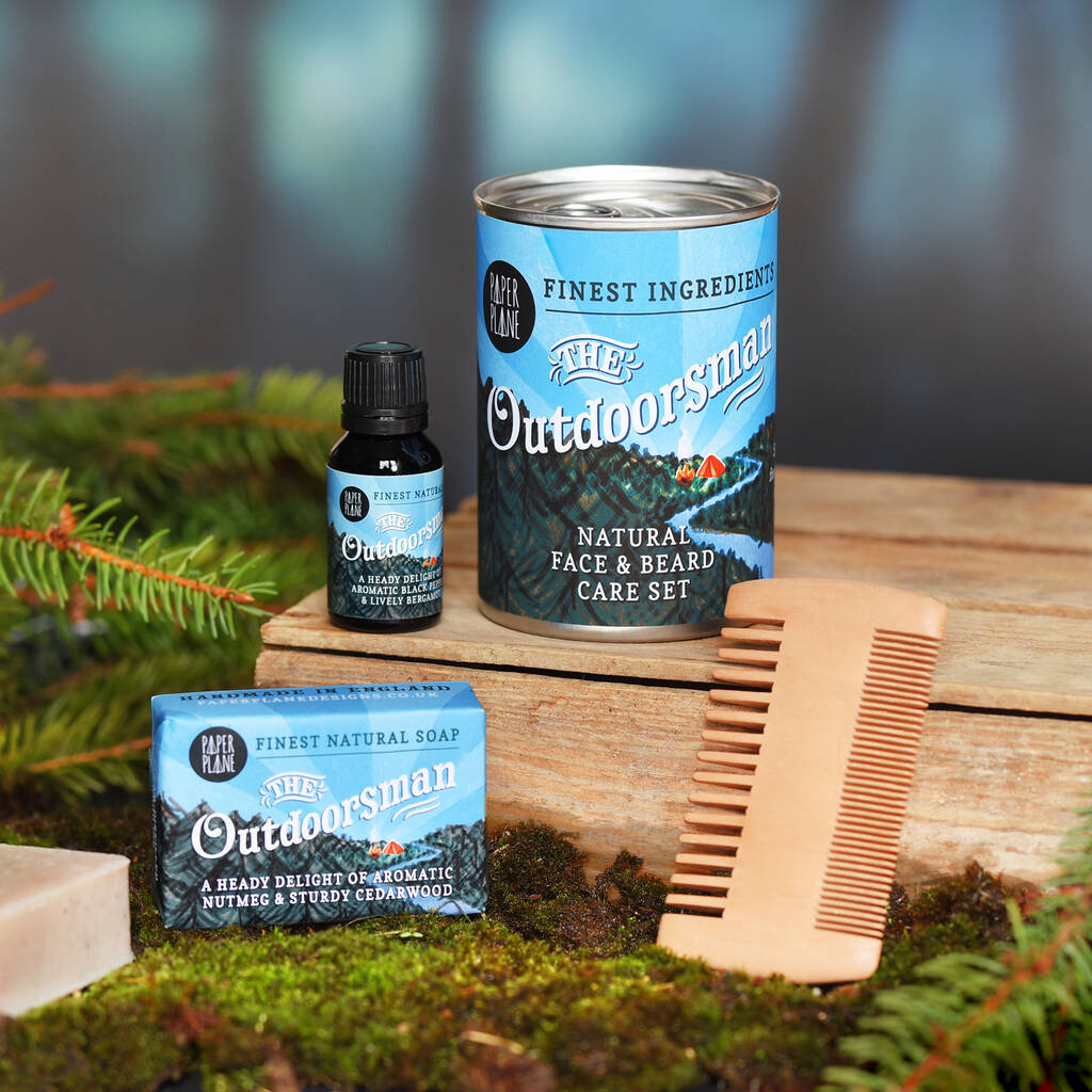 The Outdoorsman Face And Beard Care Kit In A Can, Blue