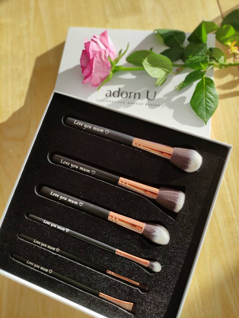 The Signature Set, Personalised Makeup Brush Set, Black/Gold/Multi-Coloured