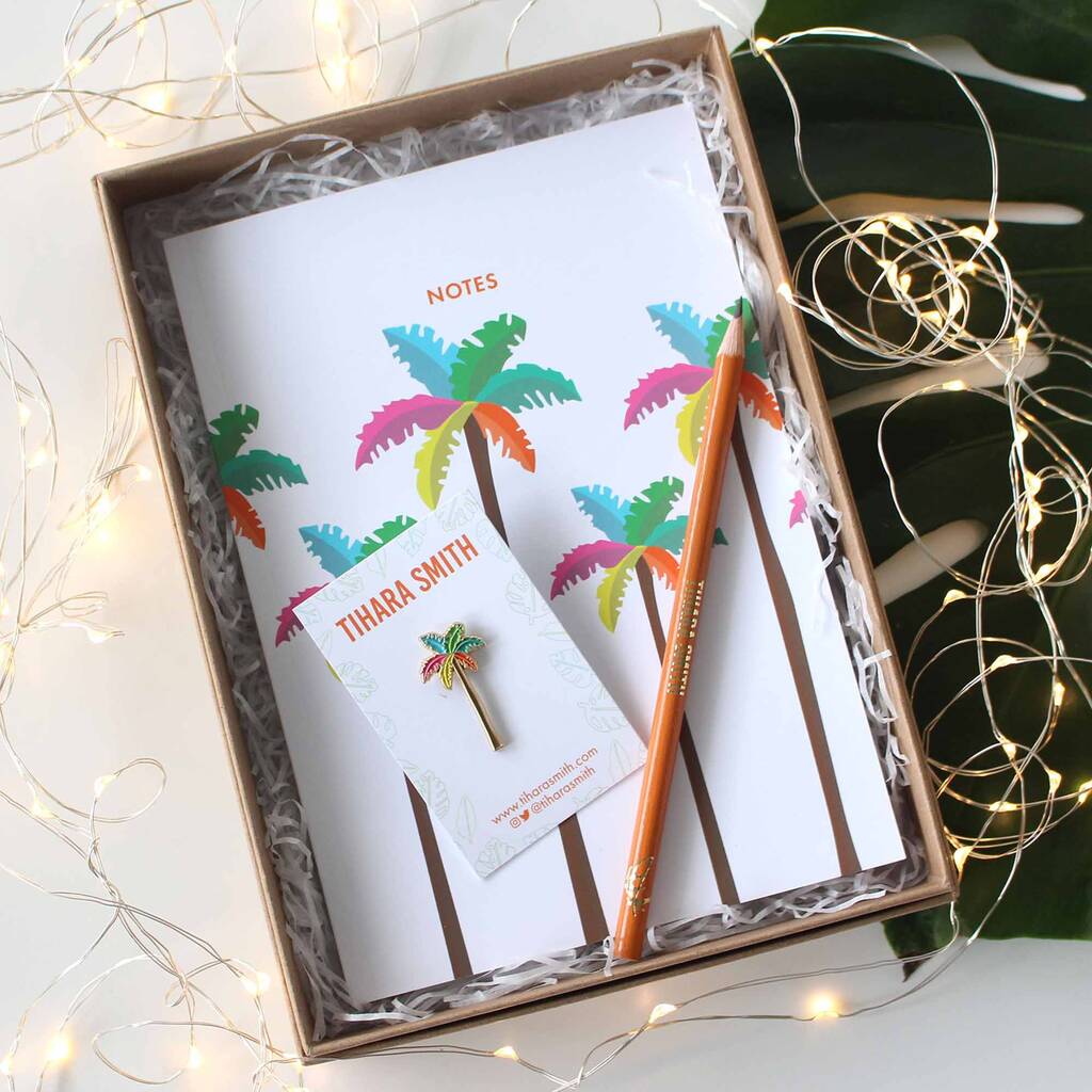 Tropical Palm Tree Stationery Gift Set