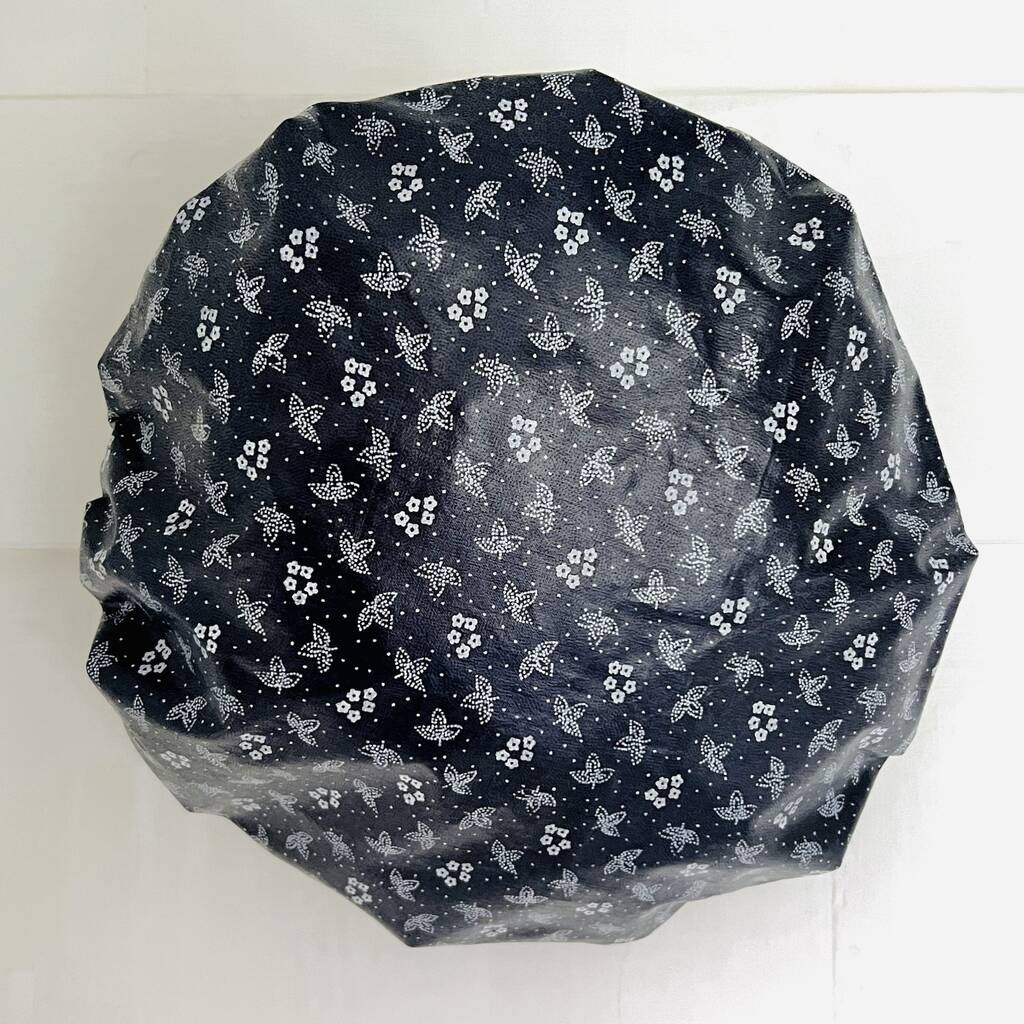 Waterproof Shower Cap In Blue Ditzy Polka, Blue