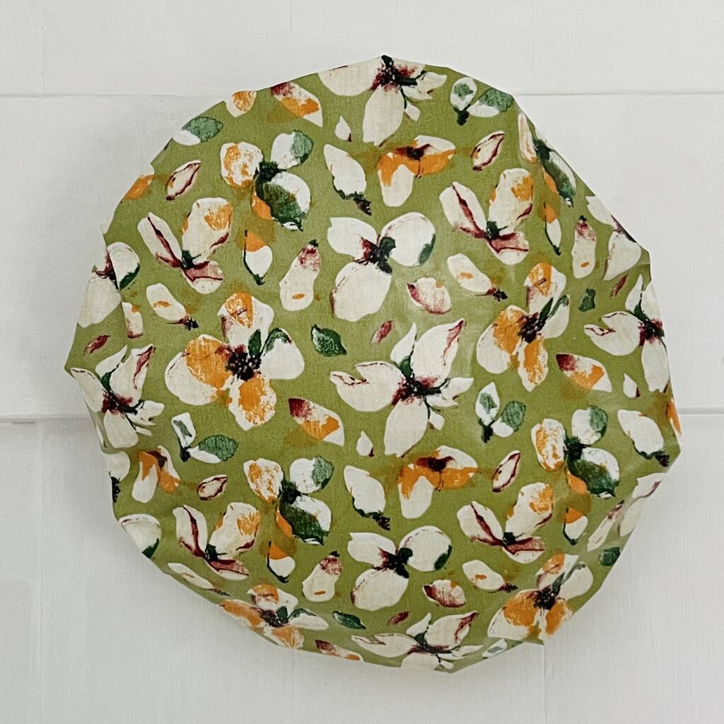 Waterproof Shower Cap In Green Magnolia, Green