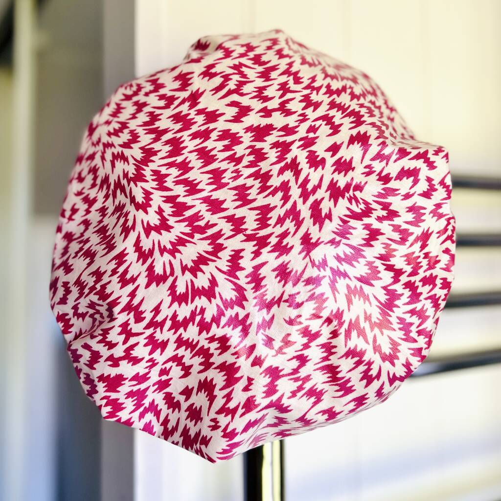 Waterproof Shower Cap In Pink Genevieve, Pink