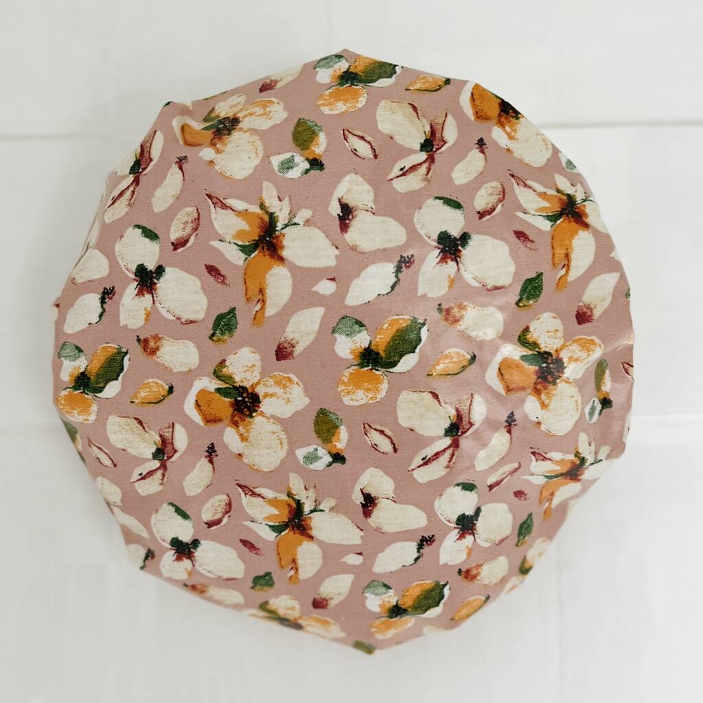 Waterproof Shower Cap In Pink Magnolia, Pink