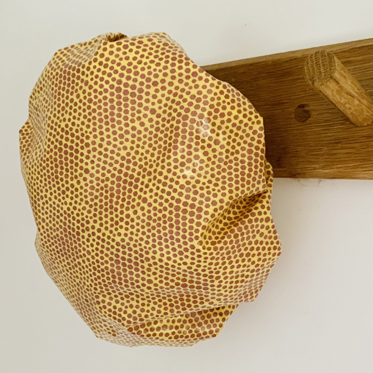 Waterproof Shower Cap In Honeycomb Print, Yellow