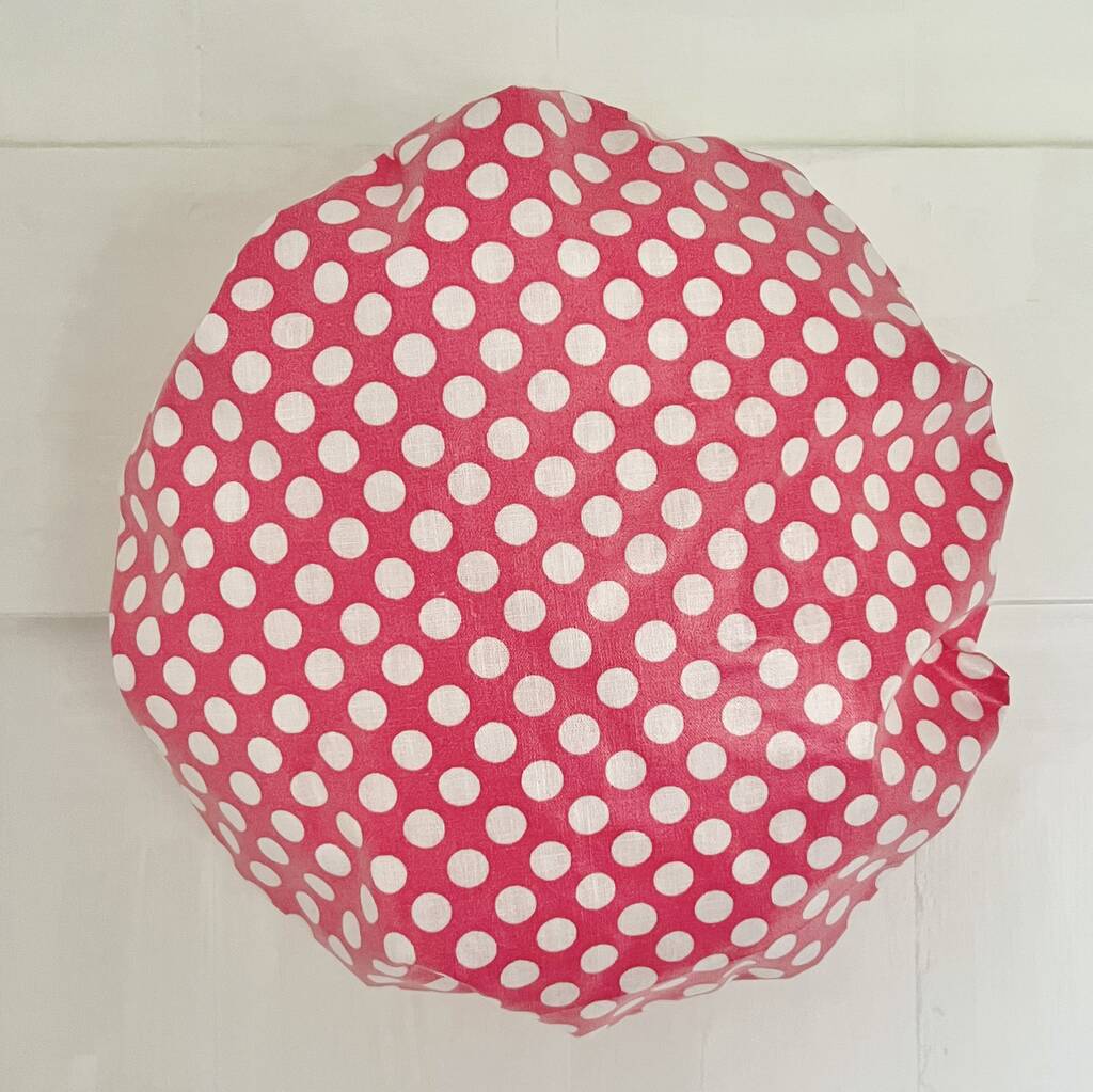 Waterproof Shower Cap In Soft Red Spot, Red
