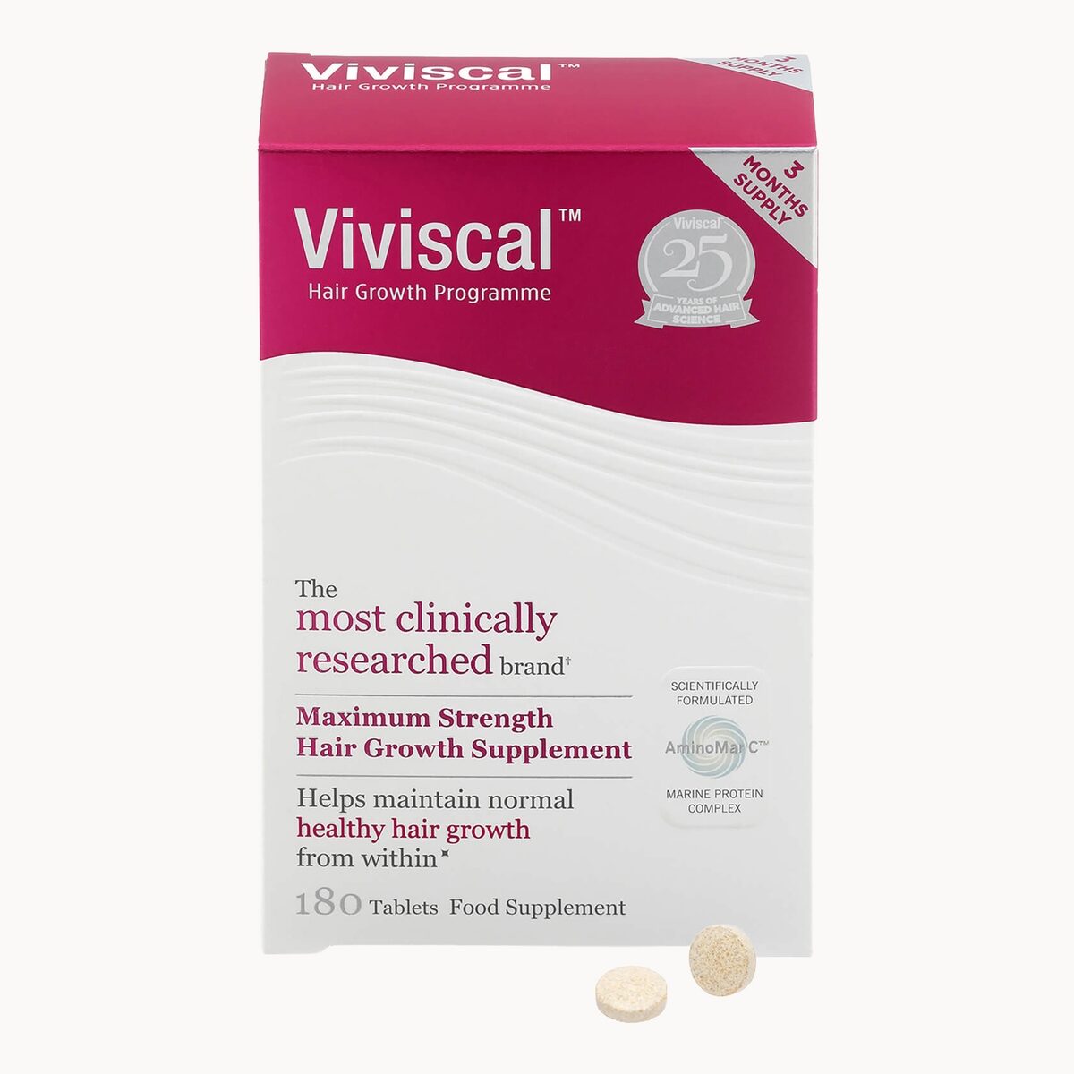 Viviscal Biotin and Zinc Hair Supplement Tablets for Women - 180 Tablets (3 Month Supply)