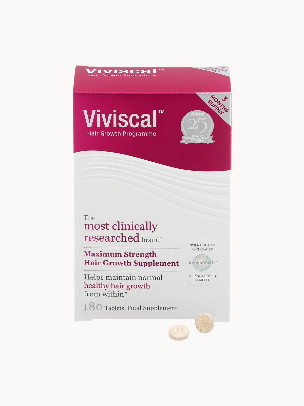 Viviscal Biotin and Zinc Hair Supplement Tablets for Women - 180 Tablets (3 Month Supply)