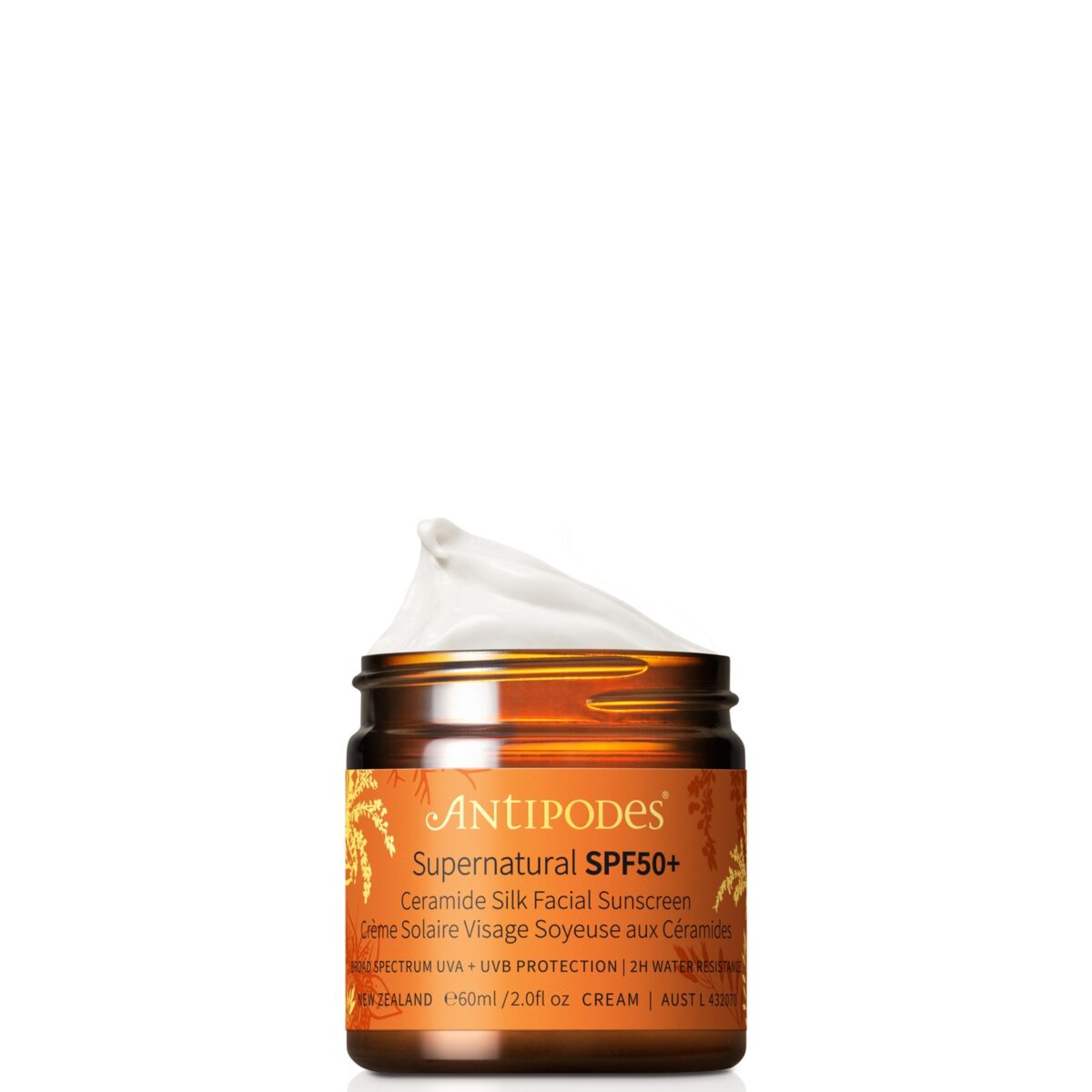 Antipodes Supernatural SPF50+ Ceramide Silk Facial Sunscreen 60ml