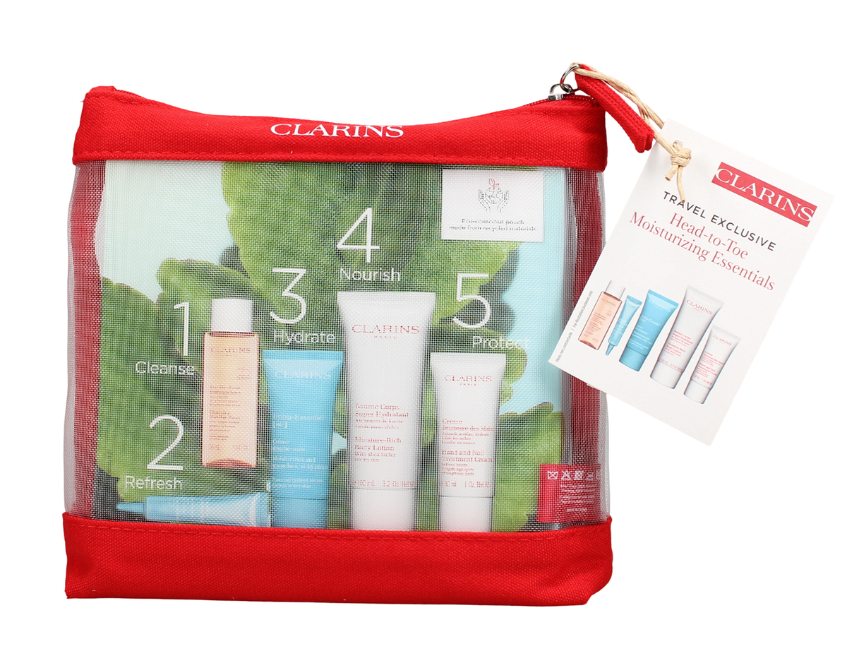 Clarins Head to Toe Moisturizing Essentials Travel Gift Set