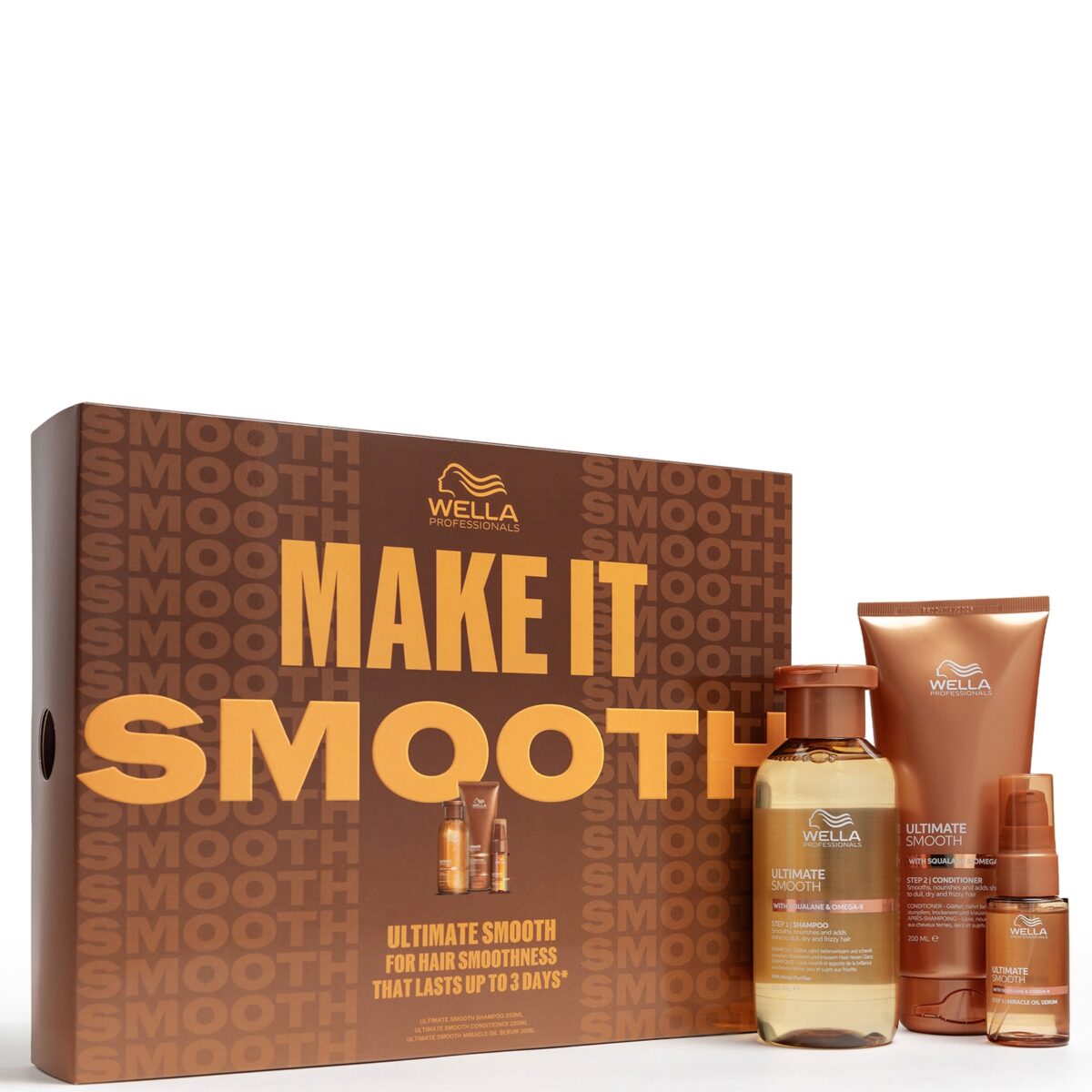 Wella Professionals Ultimate Smooth Gift Set with Squalane & Omega 9 for Dry, Dull & Frizzy Hair (Worth £71)
