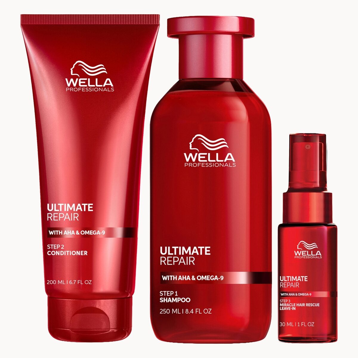 Wella Professionals Ultimate Repair Miracle Hair Rescue Spray 30ml, Shampoo 250ml and Conditioner 200ml