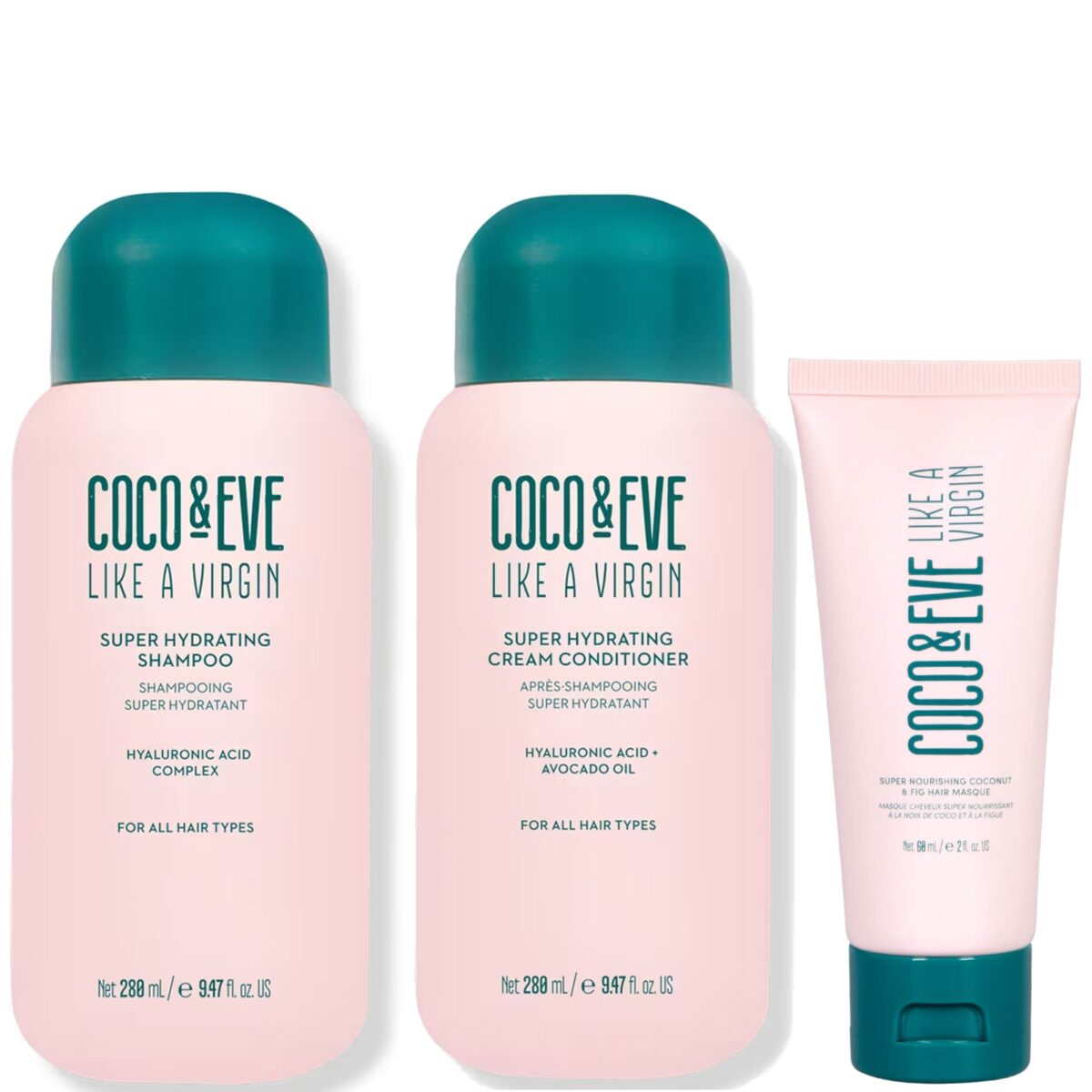 Super Hydrating Shampoo, Conditioner and Mask Trio Routine