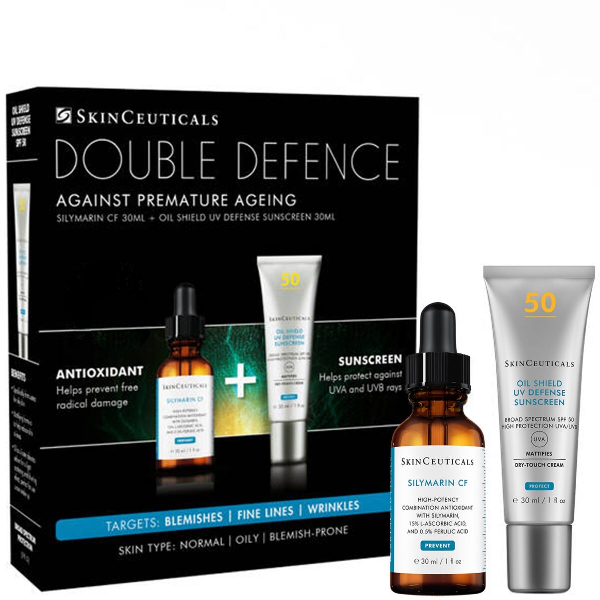 SkinCeuticals Double Defence 2026 Silymarin and Oil Shield UV Kit (Worth £221)