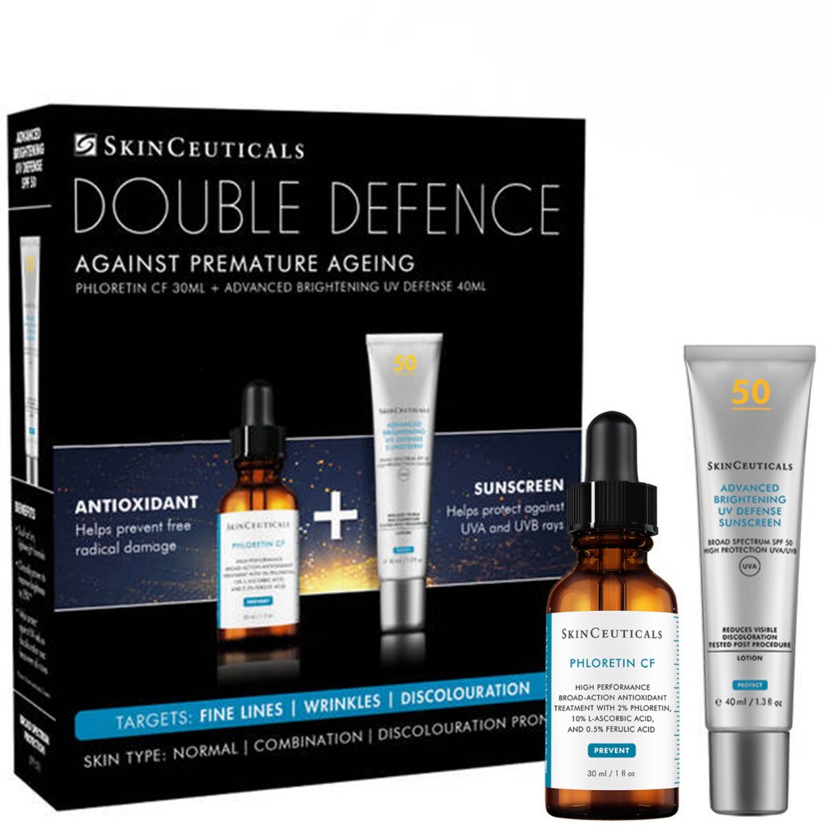 SkinCeuticals Double Defence 2026 Phloretin CF and Advanced Brightening UV Defence Kit (Worth £221)