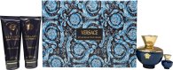 Versace Pour Femme Dylan Blue Gift Set 100ml EDP + 5ml EDP + 100ml Shower Gel + 100ml Body Lotion