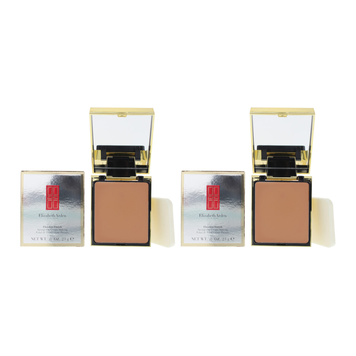 Elizabeth Arden Womens Flawless Finish Sponge-On Cream Makeup 23g 56 Cognac x 2 - One Size