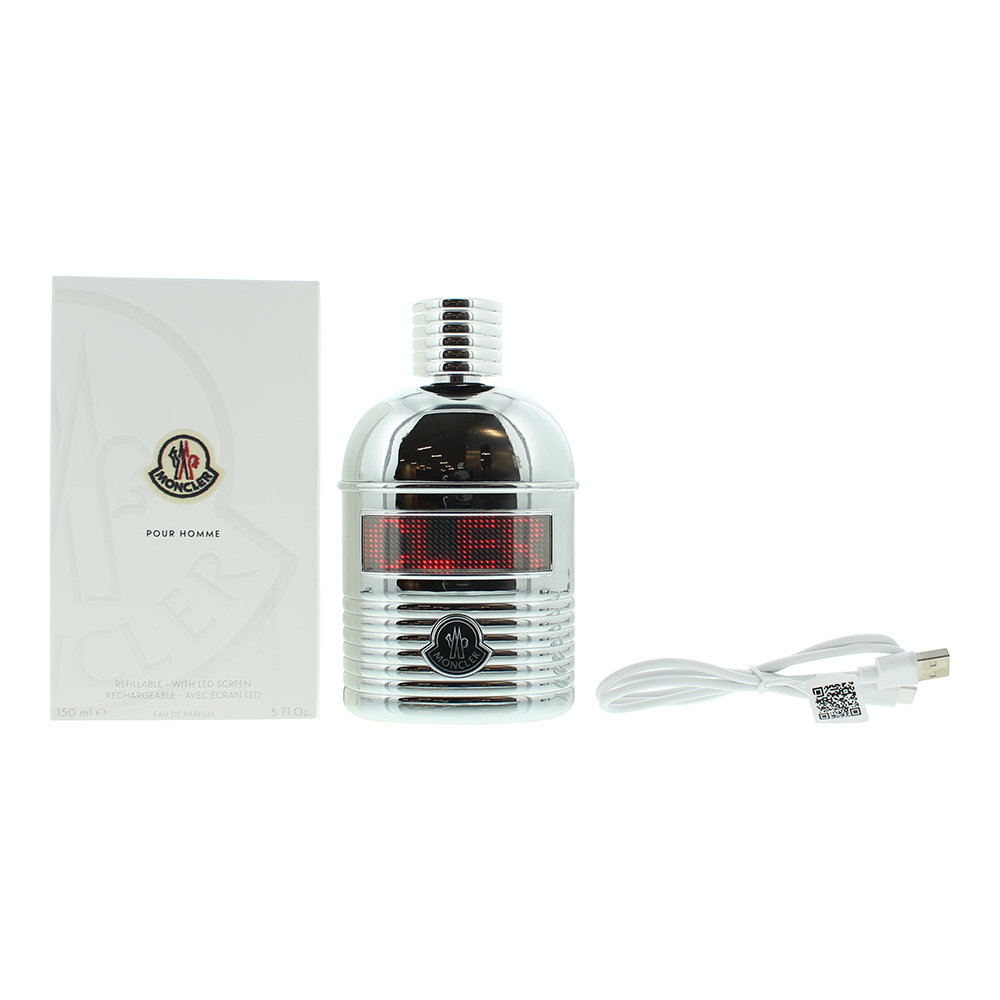 Moncler Mens Pour Homme Refilable With Led Screen Eau De Parfum 150ml Spray For Him - Green - One Size
