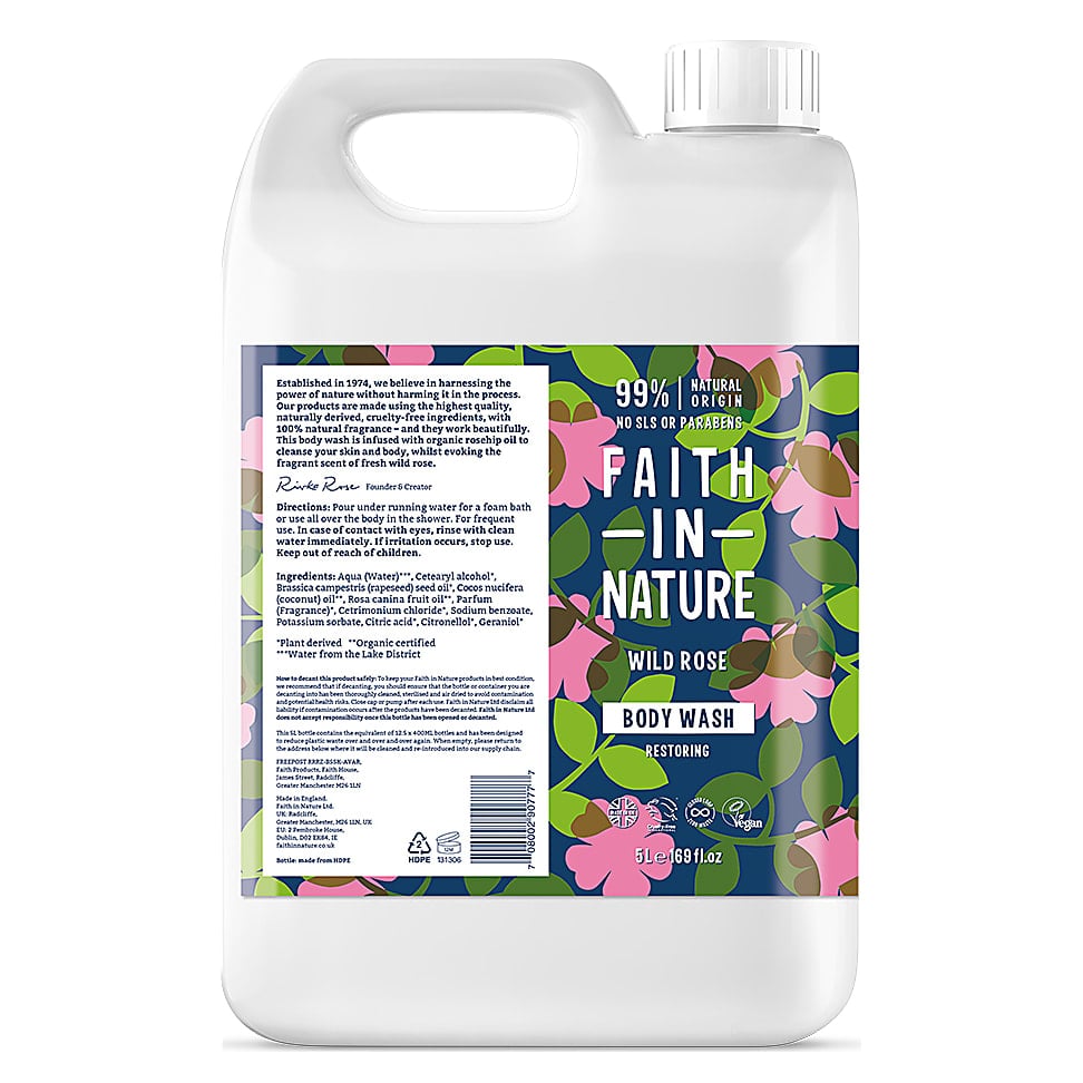 Faith in Nature Wild Rose Body Wash - 5L