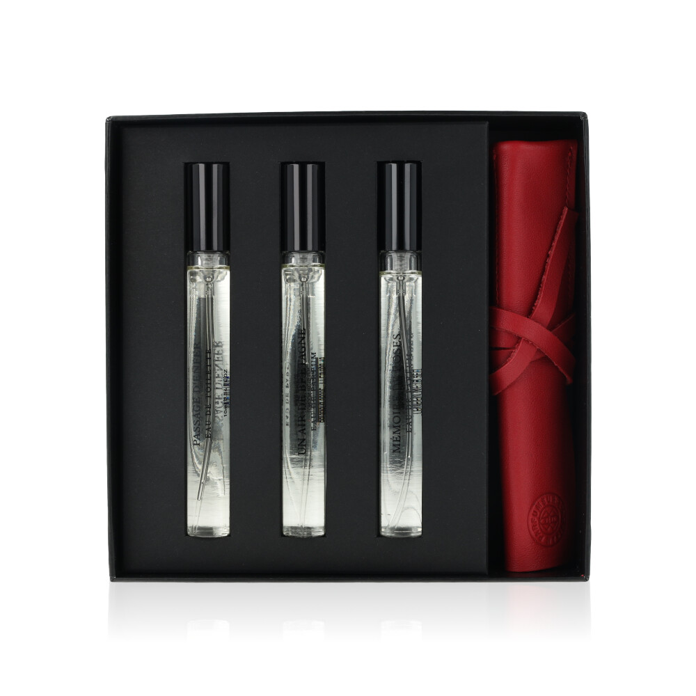 L'Artisan Perfumeur Coffret Voyage - Pass D'Enfer + Un Air De Brtg + Mem De Roses with Leather Pouch EDT Spray Giftset