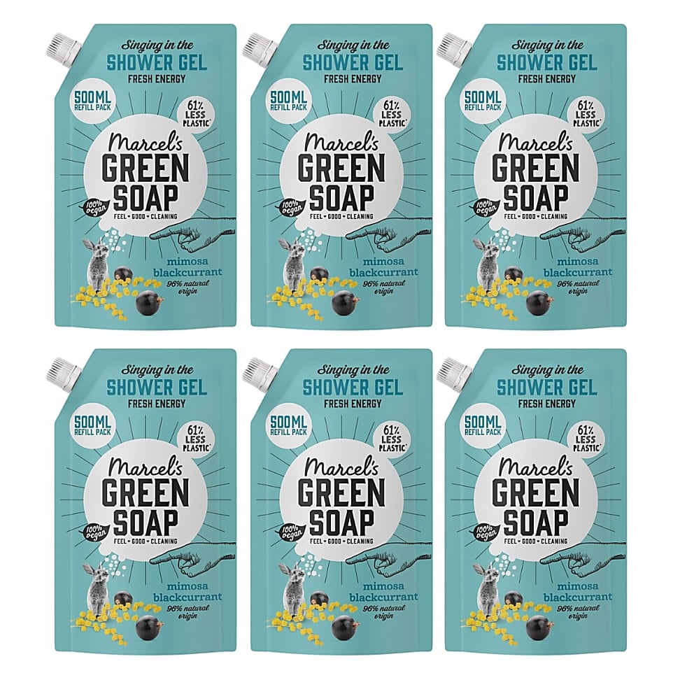 Marcel's Green Soap Shower Gel Mimosa & Blackcurrant - Refill (6 x ...