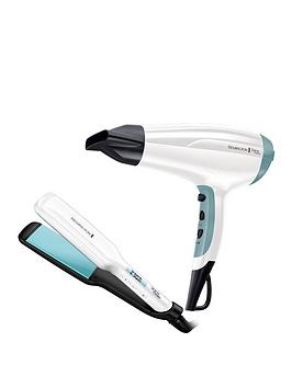 Remington Shine Therapy Hair Dryer And Wide Plate Straightener