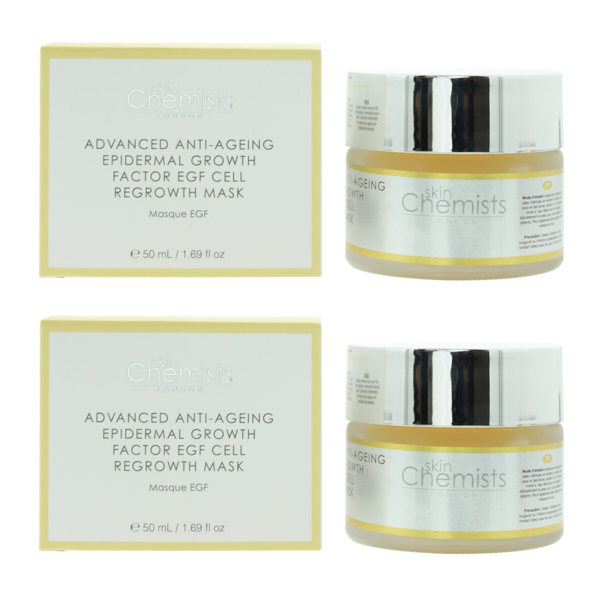 Skin Chemists Womens Advanced Anti-Ageing Epidermal Growth Factor Cell Regrowth Mask 50ml x 2 - NA - One Size