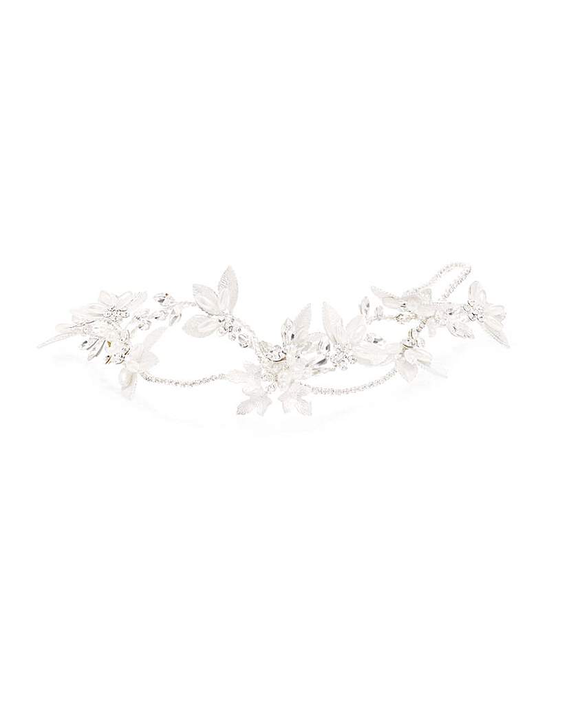 Jon Richard Silver Brushed Leaf Tiara
