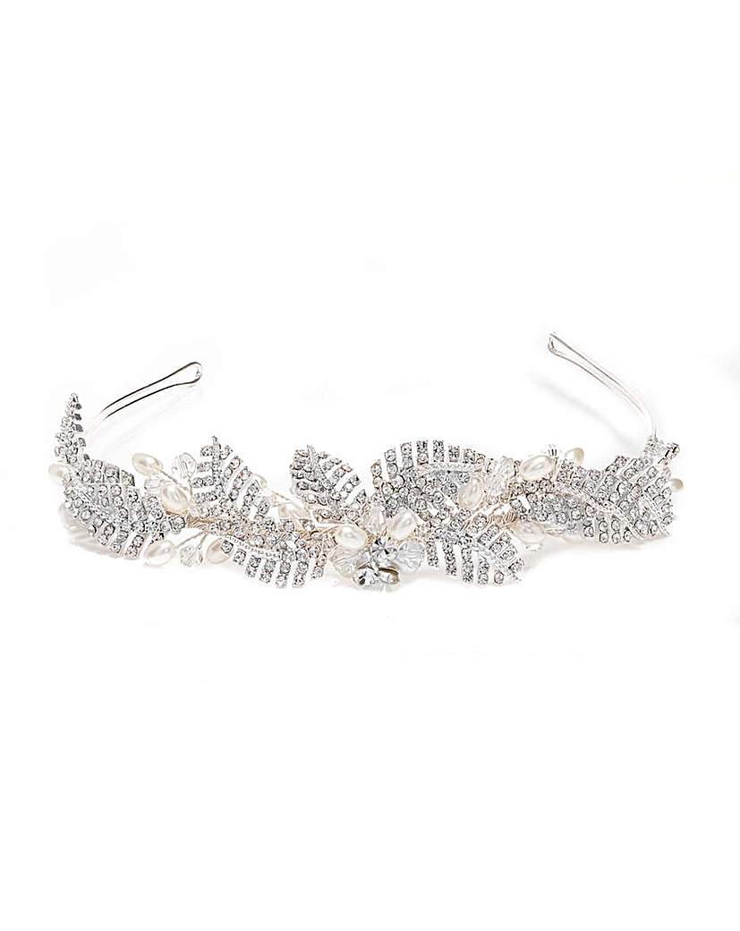 Jon Richard Leaf & Pearl Tiara Silver - Jon Richard